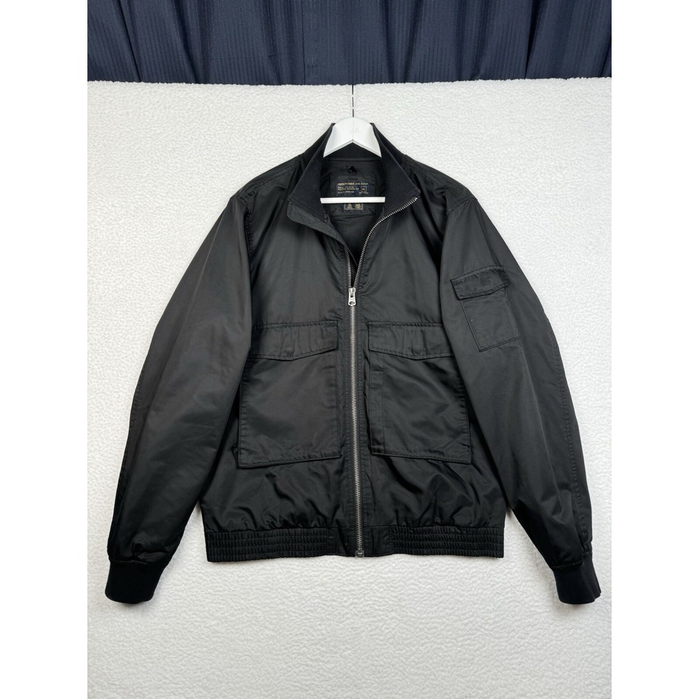 Abercrombie & Fitch Black Military Surplus Flight Jacket F(15-01-08) Men's XL